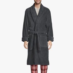 NWOT Lands' End Soft Gray Bathrobe - Large